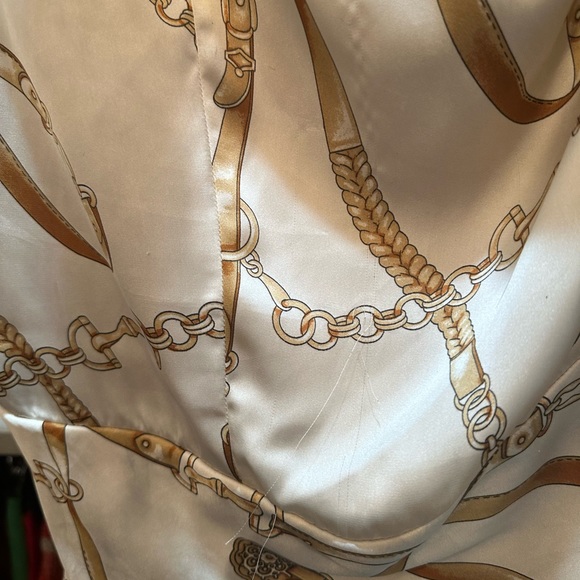 Ronny Kobo silk equestrian tie blouse S - Picture 3 of 6